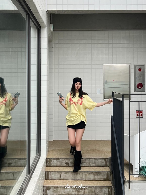 比基尼圖案大棉T上衣